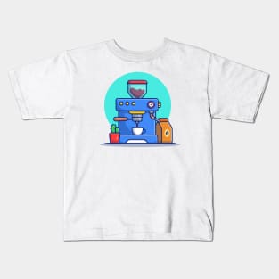 Coffee Machine Pod With Mug, Coffee Pack And Cactus Kids T-Shirt